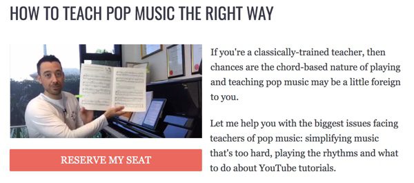 teaching piano pop music