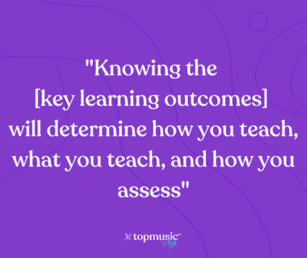 Quote about the importance of key learning outcomes in an integrated music lesson