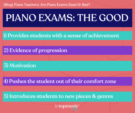 Piano Exam infographic outlining the good points
