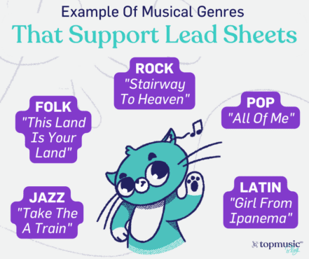 example of musical genres that support lead sheets