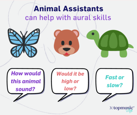 Animal assistants can help with aural skills with beginner students